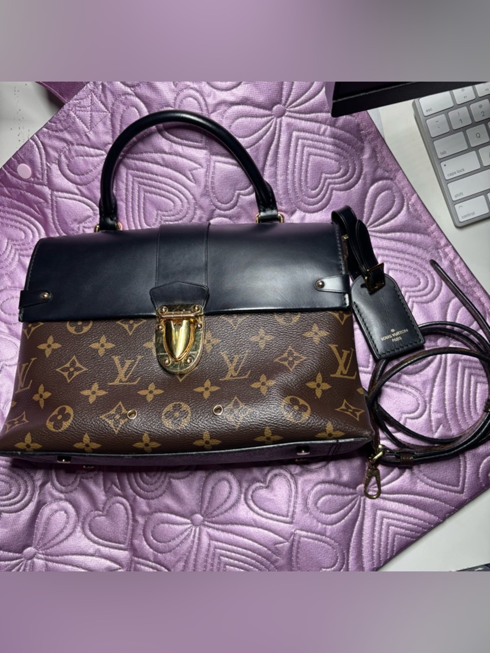 Louis Vuitton Monogram One Handle Flap Bag Gold Hardware